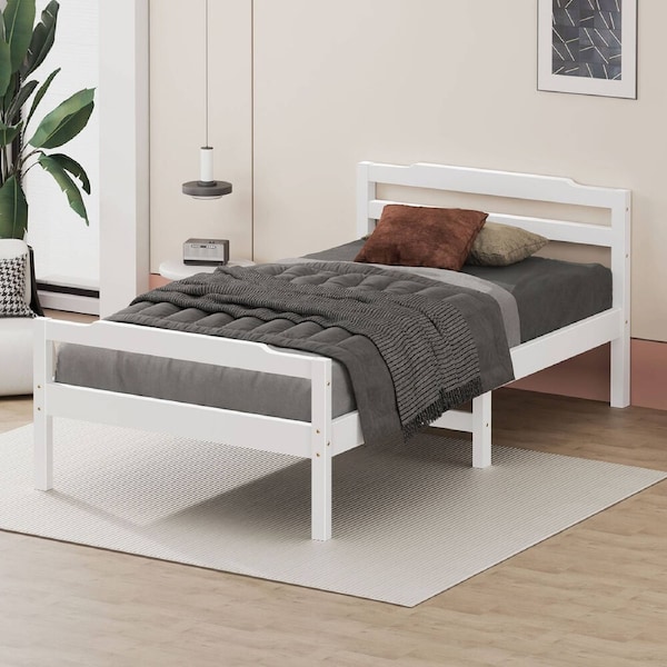 ALFORDSON Bed Frame Wooden Single Size Mattress Base Platform White