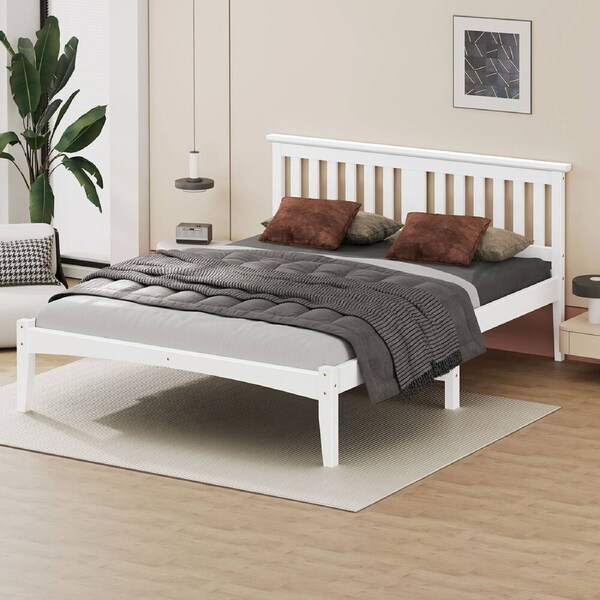 ALFORDSON Bed Frame Wooden Timber Double Size Mattress Base White