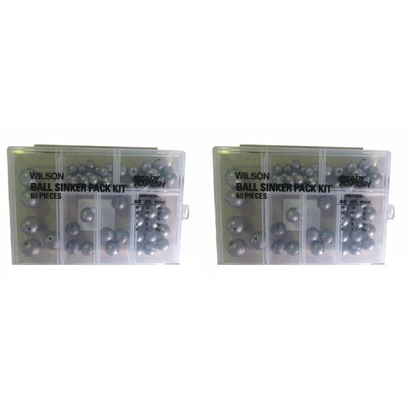 2x 60pc Wilson Ball Sinkers Bulk Pack Super Value 5 Popular Sizes