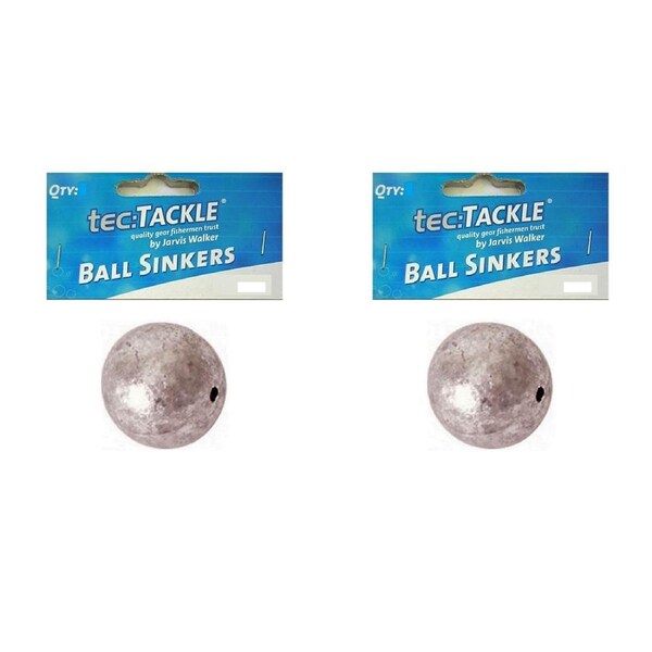 2x 20PK Jarvis Walker Ball Fishing Sinkers Value Pack - Size 4