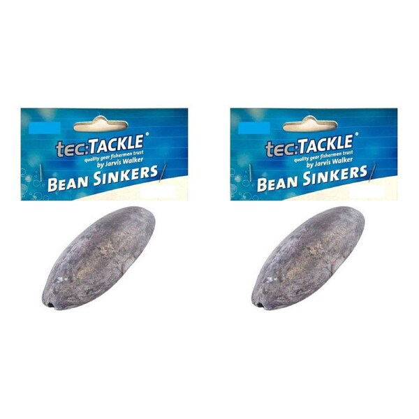 2x 2PK Jarvis Walker Bean Fishing Sinkers - Size 6