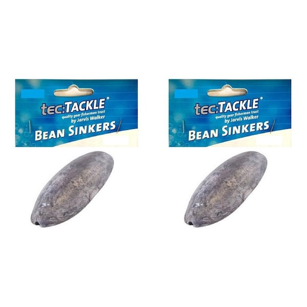 2x 8PK Jarvis Walker Bean Fishing Sinkers - Size 1
