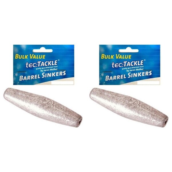 2x 100PK Jarvis Walker Barrel Fishing Sinkers Value Pack - Size 00