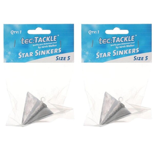 2PK Jarvis Walker Star Fishing Sinkers Value Pack - Size 5