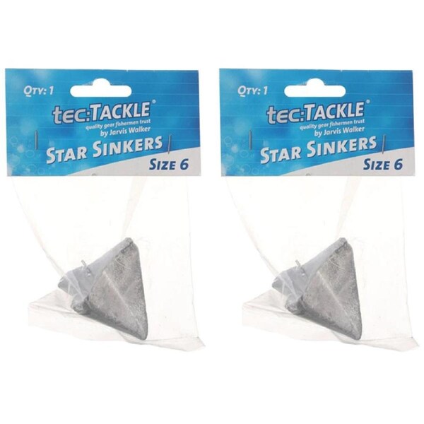 2PK Jarvis Walker Star Fishing Sinkers Value Pack - Size 6