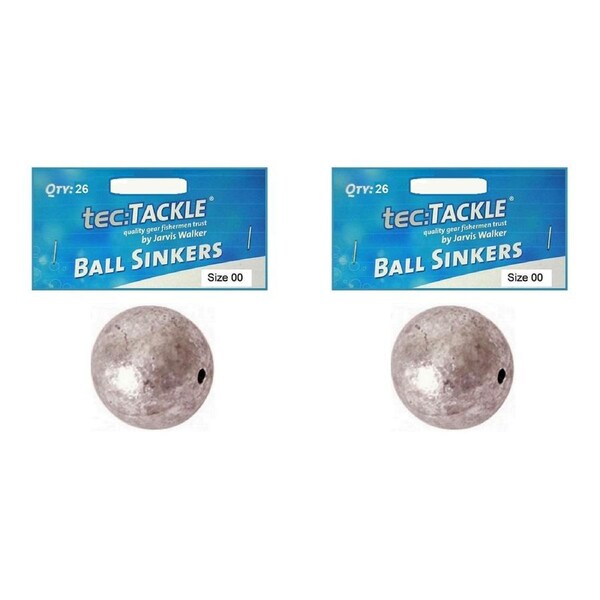 2x 26pc Jarvis Walker Ball Fishing Pre Packed Sinkers - Size 00