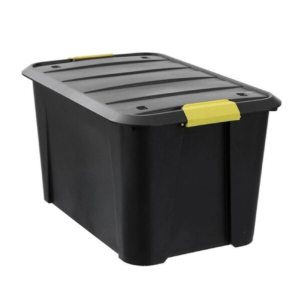Boxsweden Garaz - Eco Storage Organiser - Box/Tub w/ Wheels 50L - Assorted 4Pk - Clip Lock d