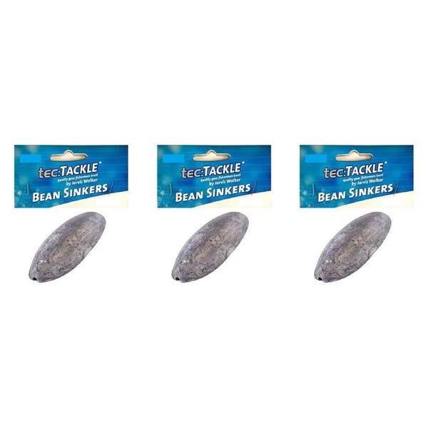 3x 5PK Jarvis Walker Bean Fishing Sinkers - Size 2