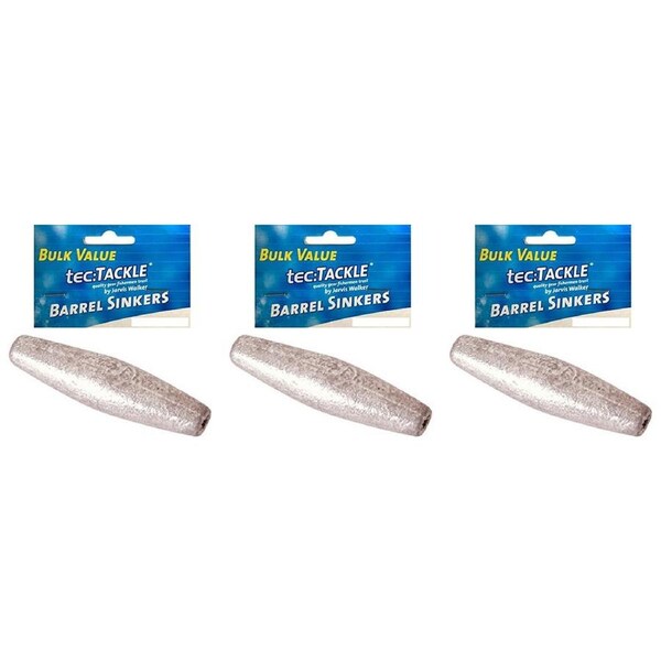 3x 70PK Jarvis Walker Barrel Fishing Sinkers Value Pack - Size 1