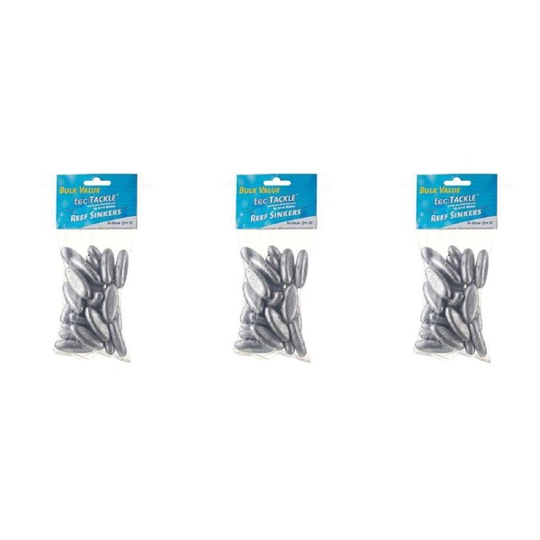 3x 25PK Jarvis Walker 65g Reef Bean Sinkers