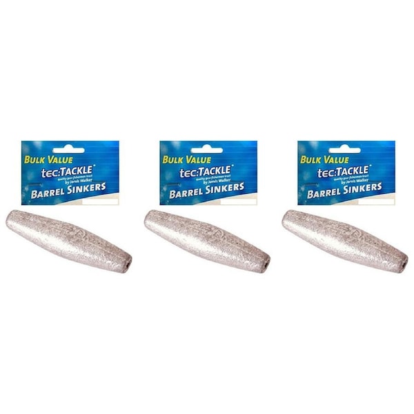 3x 100PK Jarvis Walker Barrel Fishing Sinkers Value Pack - Size 00