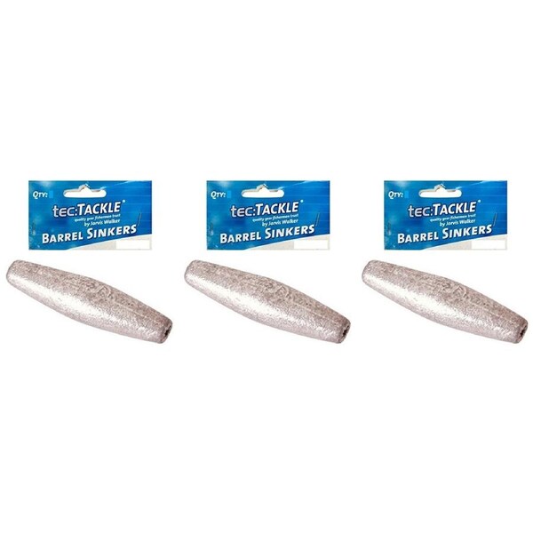 3x 3PK Jarvis Walker Barrel Fishing Sinkers - Size 5