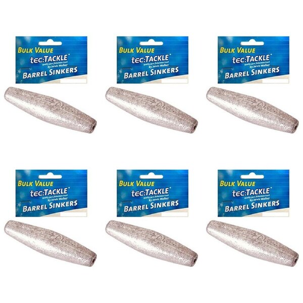 6x 50PK Jarvis Walker Barrel Fishing Sinkers Value Pack - Size 2