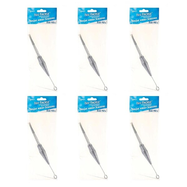 6PK Jarvis Walker Break Away Fishing Sinkers - Size 112g/4oz
