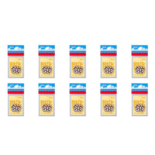 10x 12pc Daiichiseiko Oval Split Shot Sinkers - Size Extra Large