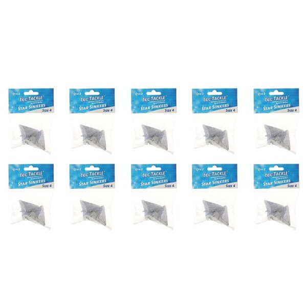 10x 2PK Jarvis Walker Star Fishing Sinkers - Size 4