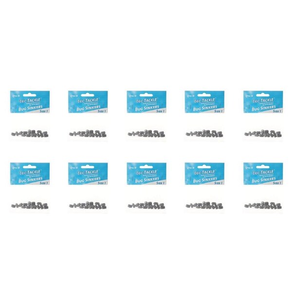 10x 15PK Jarvis Walker Bug Fishing Sinkers - Size 1