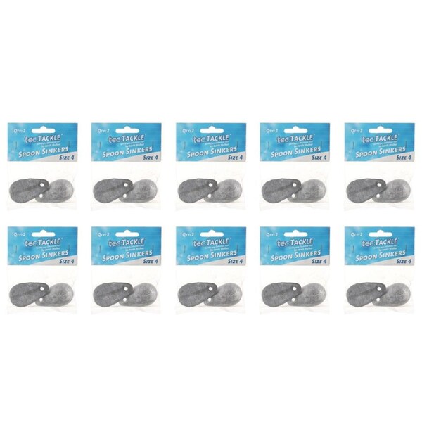 10x 2PK Jarvis Walker Spoon Fishing Sinkers - Size 4