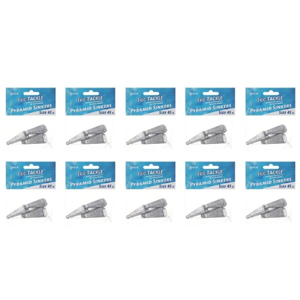 10x 4PK Jarvis Walker Pyramid Fishing Sinkers - Size 45g
