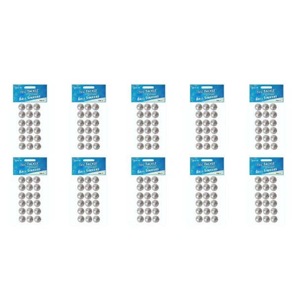 10x 18pc Jarvis Walker Ball Fishing Pre Packed Sinkers - Size 0