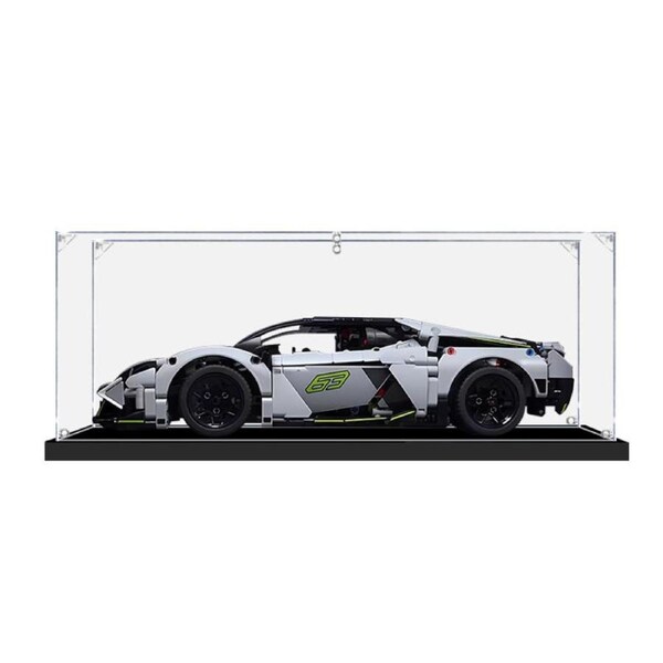 Acrylic Display Case for LEGO 42214 Technic Lamborghini Revuelto Super Sports Car Figure Storage Box Dust Proof Glue Free