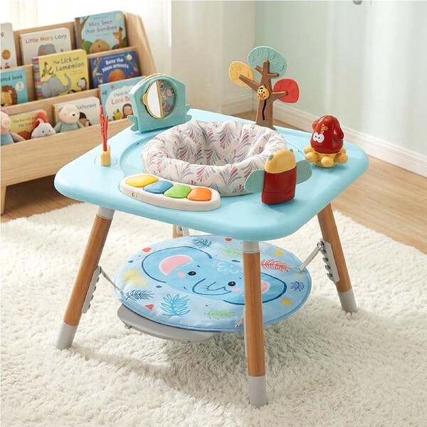 PlayPals Baby Activity Center Jumper 360° Rotary Seat 5 Adjustable Heights Blue