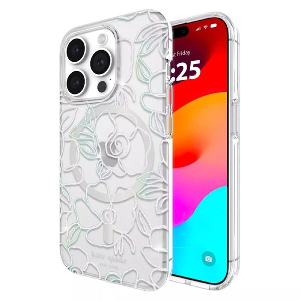 Kate Spade New York Protective Hardshell MagSafe Case (Suits iPhone 15 Pro) - Modern Floral