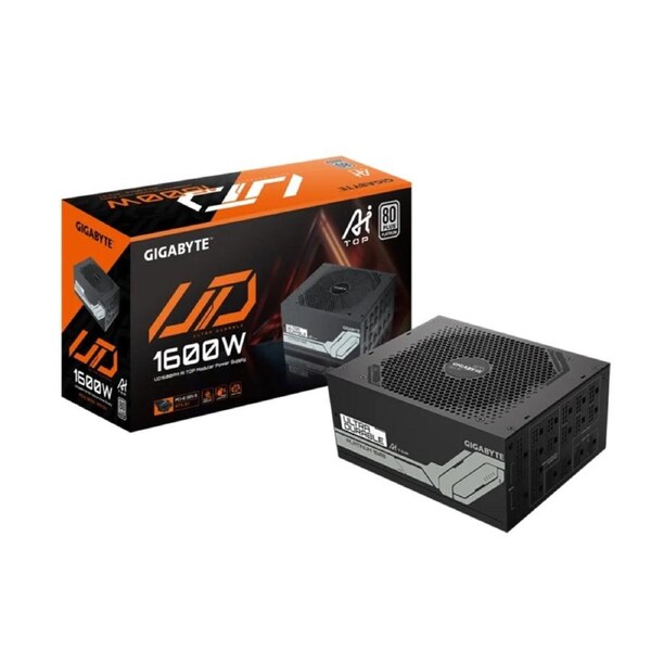 Gigabyte GP-UD1600PM PG5 AI TOP Power Supply, 1600W, ATX12V, 80 PLUS Platinum Fan, Type 140mm Double Ball Bearing fan >100,000 hours, 3 years GP-UD1600PM PG5
