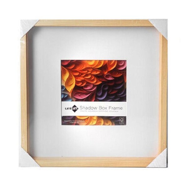 Unigift Shadow Box Wooden/Glass Picture Photo Frame 40x40cm/20x20cm Natural