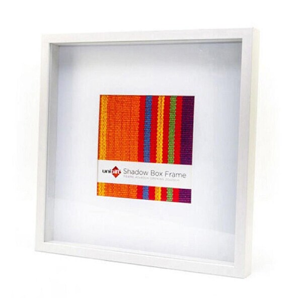 Unigift Shadow Box Wooden/Glass Picture Photo Frame 40x40cm/20x20cm White