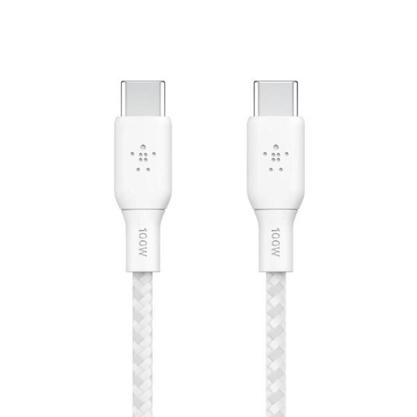 Belkin BoostCharge Braided USB-C to USB-C Cable (3M) - White