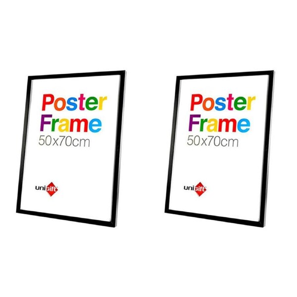 2PK Unigift Wooden/Glass Hanging Poster Picture Photo Frame 50x70cm Black