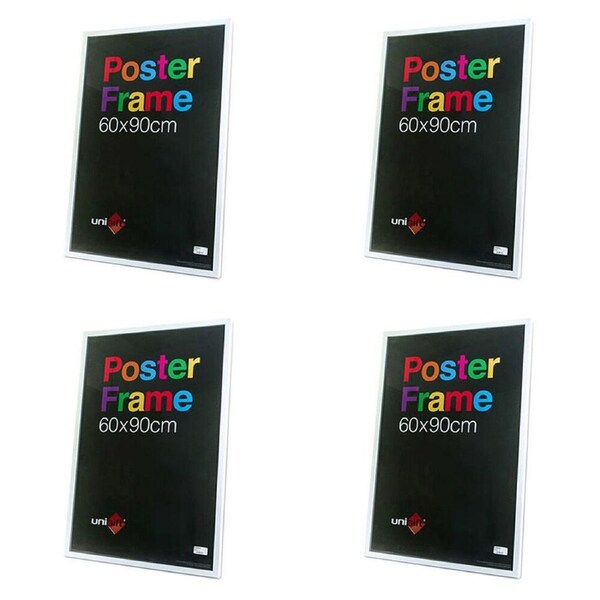 4PK Unigift Wooden/Glass Hanging Poster Picture Photo Frame 60x90cm White