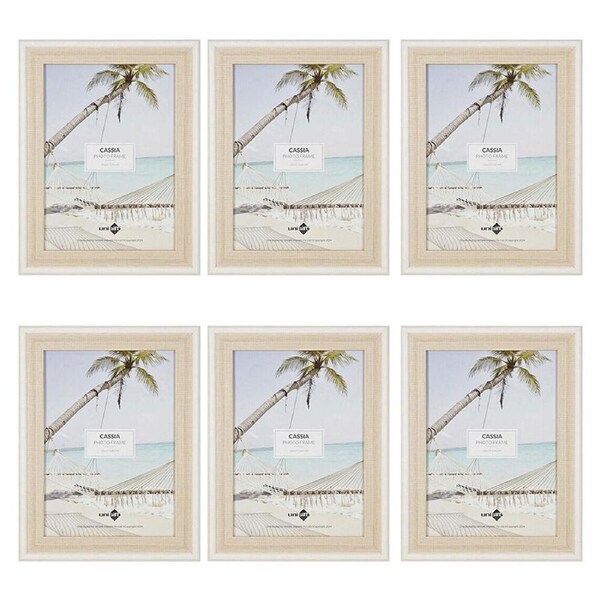6PK Unigift Cassia Glass Home Decor Picture Photo Frame A4 Natural Beige
