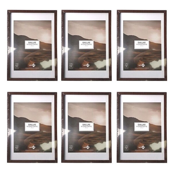 6PK Unigift Dallas Matboard Picture Photo Frame 20x25/15x20cm Assorted