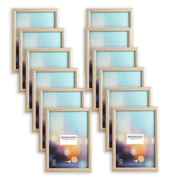 12PK Unigift Kensington Wooden/Glass Sleek Picture Photo Frame A4 Assorted