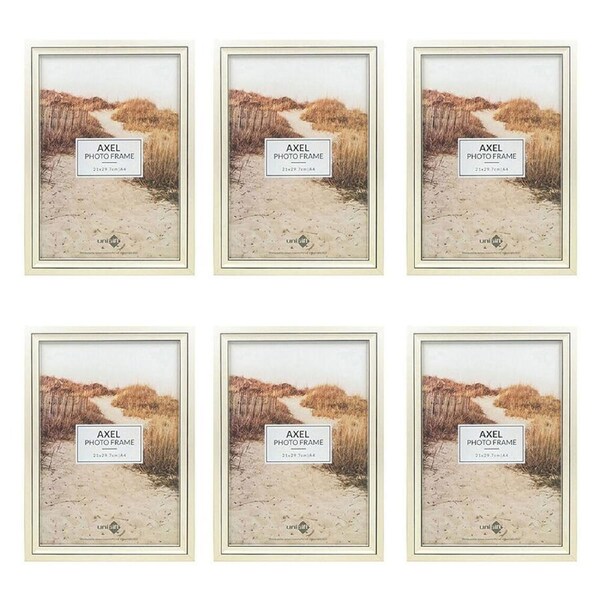 6PK Unigift Axel Glass Home Decor Picture Photo Frame A4 21x29.7cm Ivory/Black