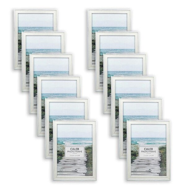 12PK Unigift Caleb Wooden/Glass Picture Photo Frame A4 21x29.7cm Grey/Cream