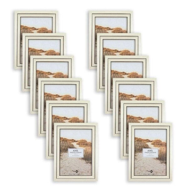 12PK Unigift Axel Glass Home Decor Picture Photo Frame 13x18cm Ivory/Black