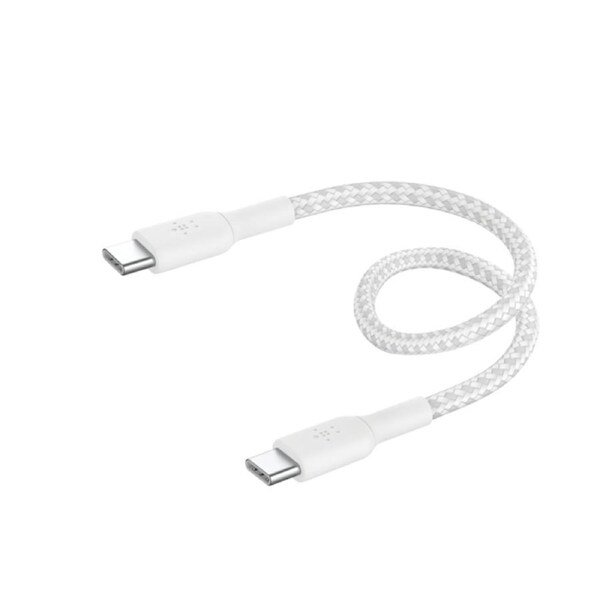 Belkin BoostCharge Braided USB-C to USB-C Cable (0.15M) - White