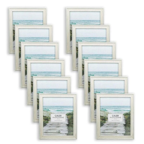 12PK Unigift Caleb Wooden/Glass Picture Photo Frame 20x25cm Grey/Cream