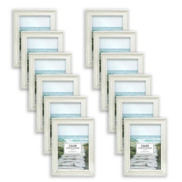 12PK Unigift Caleb Wooden/Glass Picture Photo Frame 13x18cm Grey/Cream