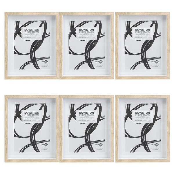 6PK Unigift Downton Matt Wooden/Glass Picture Photo Frame 20x25cm Natural