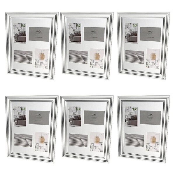 6PK Unigift Collage 4 Southport Wooden/Glass Picture Photo Frame 30x40cm White
