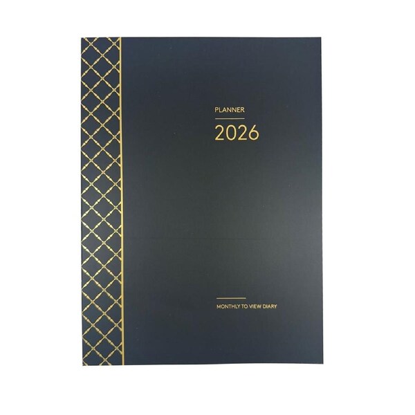 2026 Planner OzCorp A4 Month to View Black, OzCorp MOP05