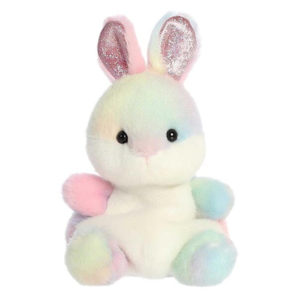 Aurora Palm Pals Plush 13cm Opal Rainbow Bunny, Cotton Candy 82174