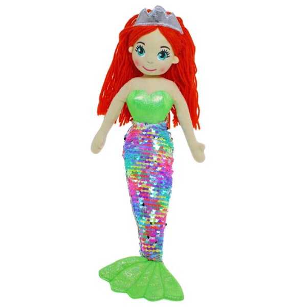 Aurora Sequined Mermaids Plush Doll 45cm Penny Green Rainbow, Cotton Candy MER268