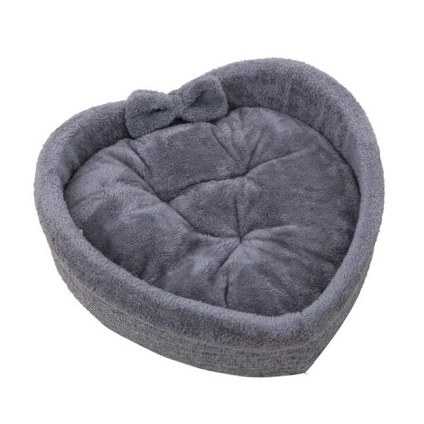 Soft Pet Bed Kennel For Small Medium Dogs Cats All Season Cushion Heart Shape