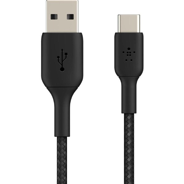Belkin Braided USB-A to USB-C Cable 1M - Black - Fast Charge - Opened Never Used