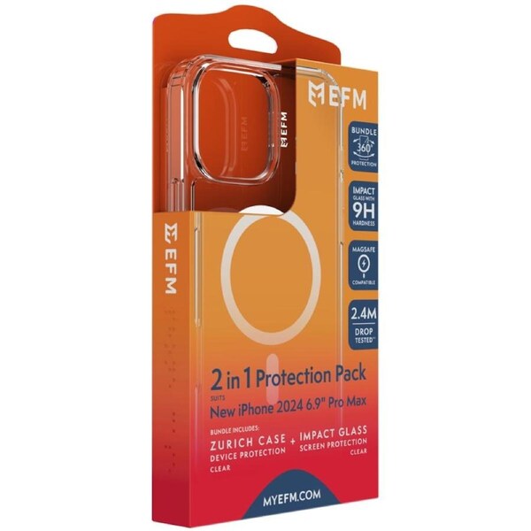 EFM Zurich MagSafe and Impact Screen Protector Bundle - For iPhone 16 Pro Max [EFCZBCS612CLE]